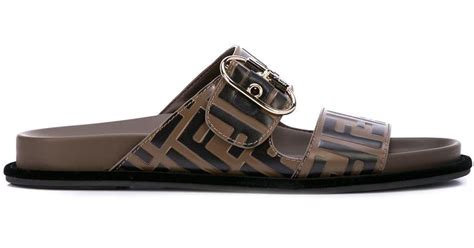 fendi double band sandals|fendi sandals flat woman.